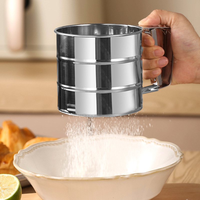 新型手持ちふるい小麦粉ふるい半自動ステンレス粉ふるい|undefined