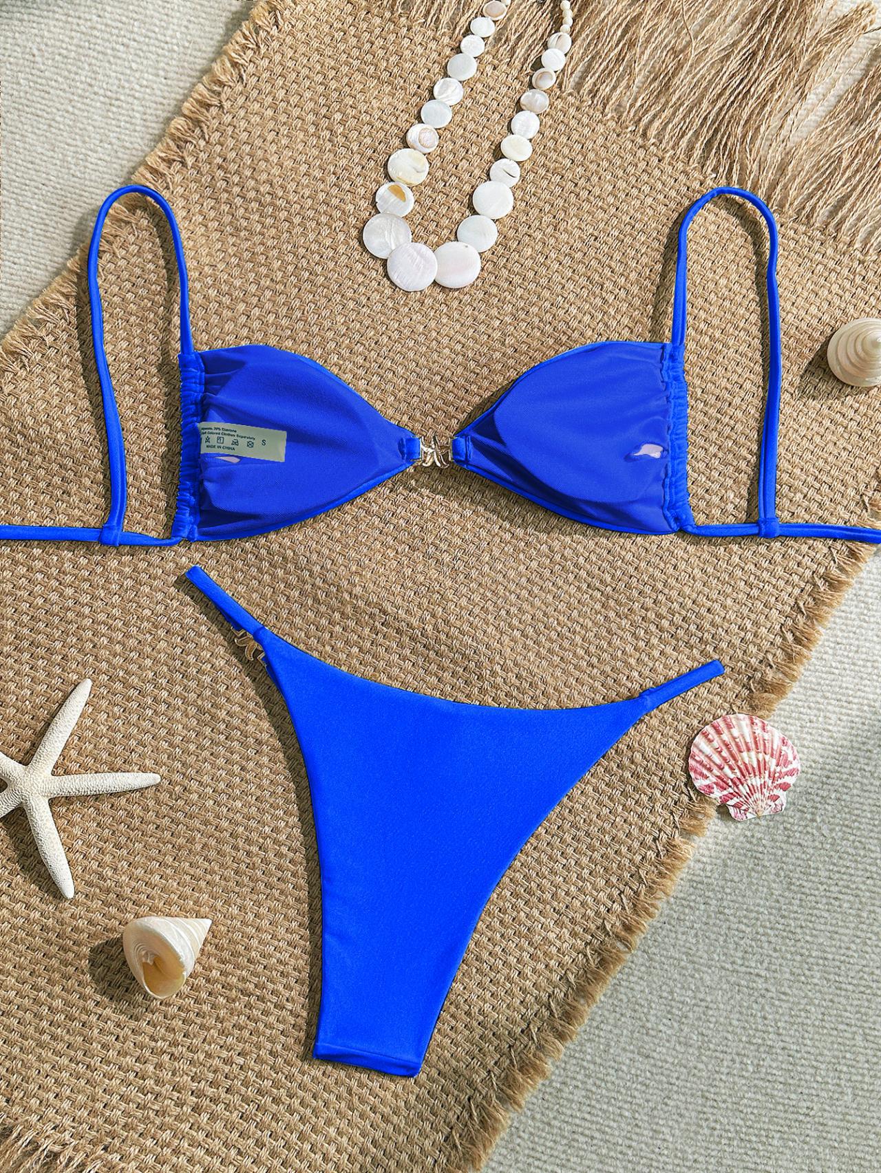 Women's Sexy Thin Rope Shoulder Strap Bikini Triangle Cup Swimwear for Beach Hot Springs Trending New_voghion.com