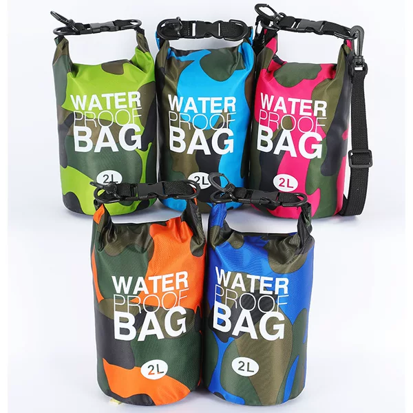 Cross-border Camouflage Waterproof Bag Amazon Drift Waterproof Bag Single and Double Shoulder Waterproof Barrel Bag Beach Bag Swimming Storage Bag