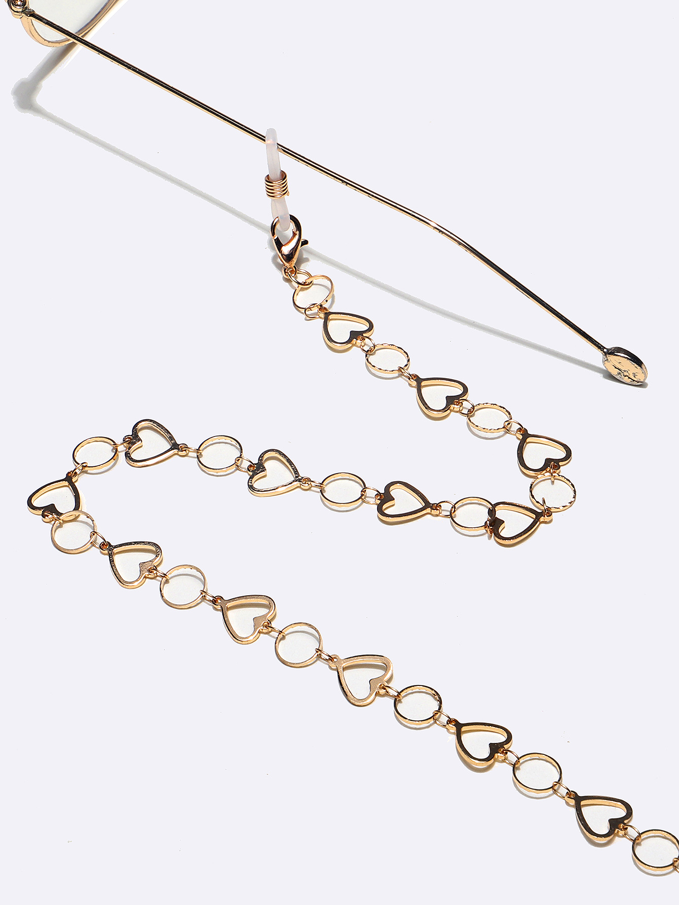 Hot Fashion Simple Gold Copper Peach Heart Eyeglasses Chain Chain Eyeglasses Chain display picture 2