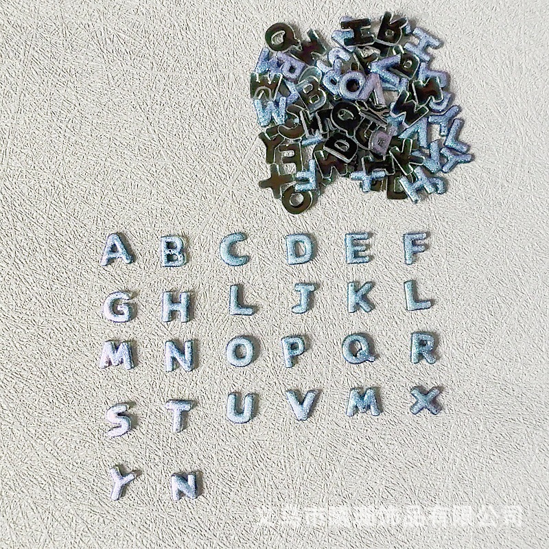 跨境新款26个英文字母细闪字母美甲饰品DIY树脂饰品配件
