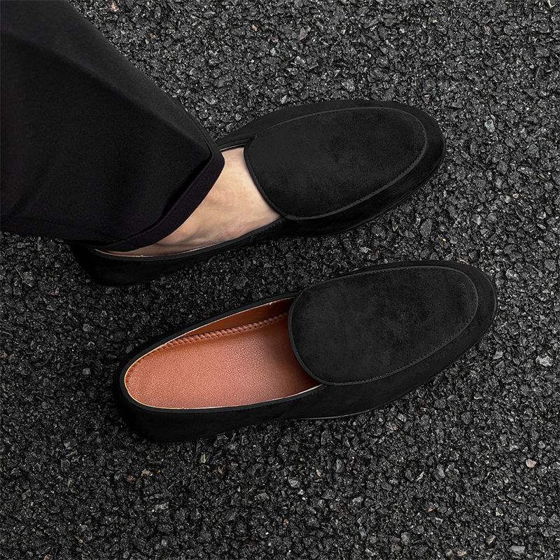 ShoeVault Round Toe Formal Loafers Business Slip-On Casual Height-Increasing Derby Thick-Soled Commuter Leather Shoes Men_voghion.com