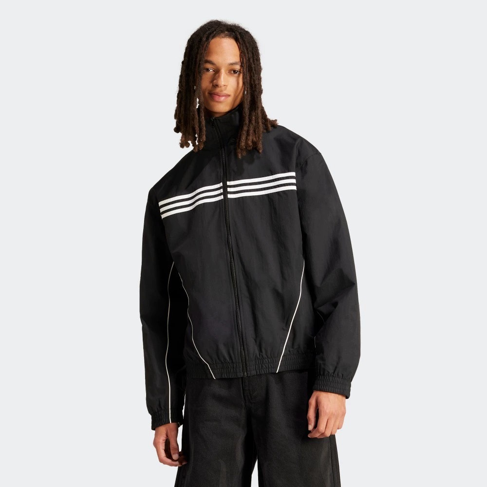 Cross-border fashion striped stand-collar jacket, unisex, suitable for spring and autumn, casual, sporty, loose-fitting, and open-front style