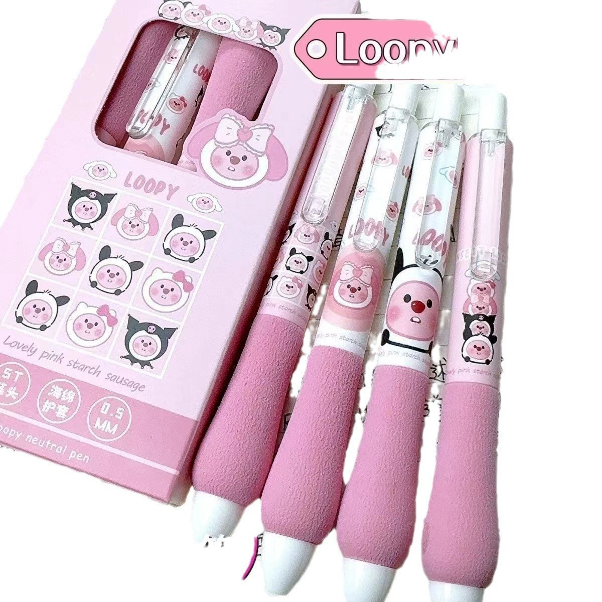 Sponge high quality cute quick dry black rollerball pen for students