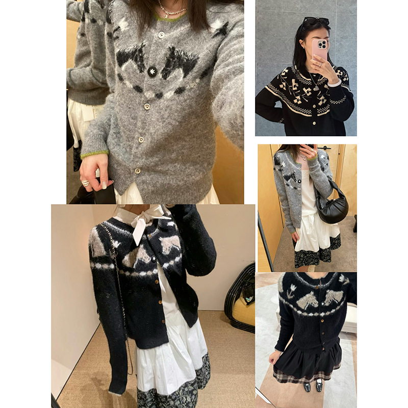 高品质2025秋季新款羊驼毛和平小马慵懒风开衫上衣女