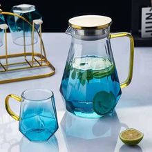 家用冷水壺鑽石壺涼水杯耐高溫防爆耐高溫玻璃水壺簡約加厚涼水壺