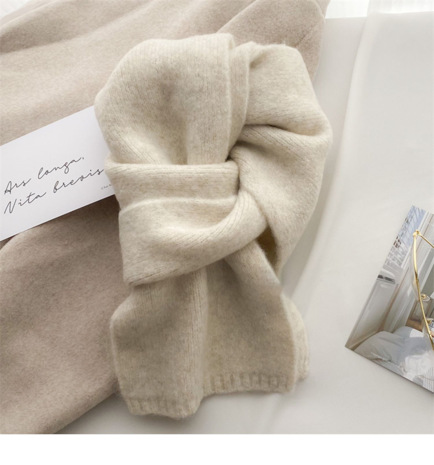 Mode Vintage geometrische Outdoor-Aktivitäten Winter Frühling rot grau mittellang [Markenname 3] Anti-Schalldämpfer Halstuch_voghion.com