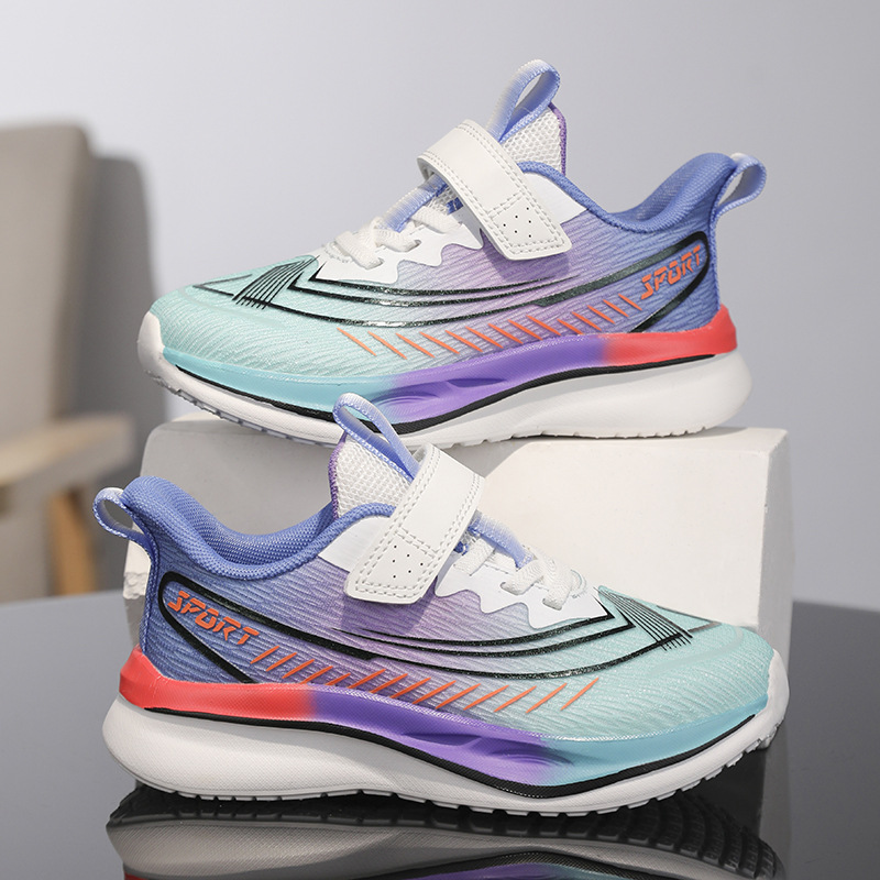 Zapatillas de Running con Velcro para Niños de Malla Transpirables y Antideslizantes para Pista