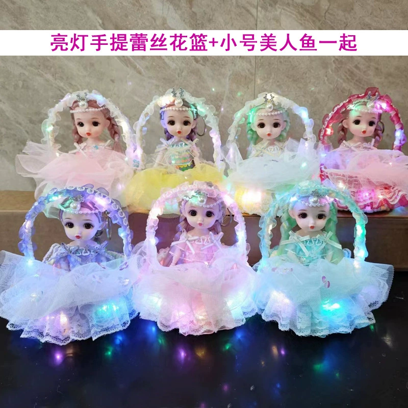 Светящаяся мигающая кукла, корзина, игрушка, висячая корзина, русалка