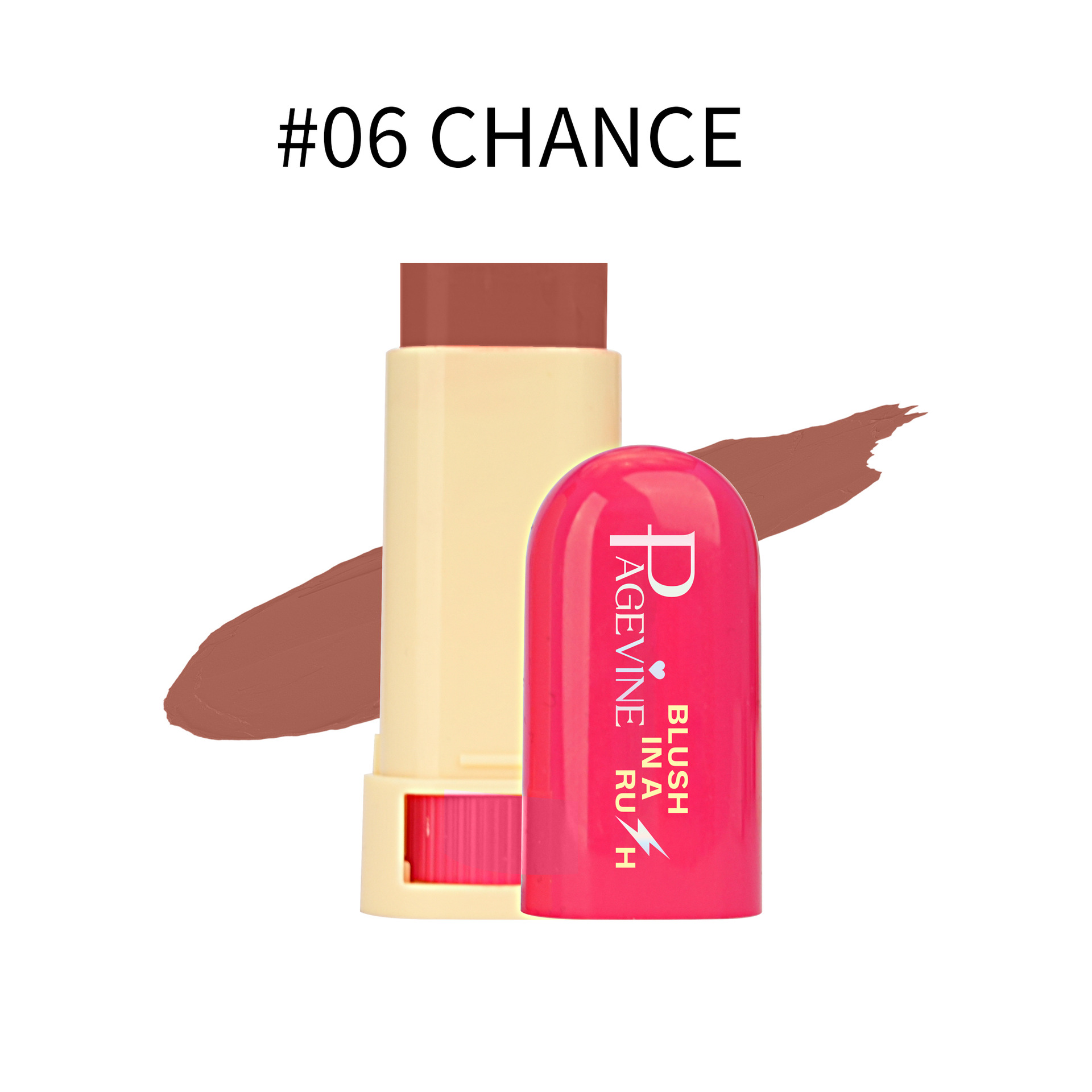 Cross-border PAGE VINE blush stick multipropósito impermeable maquillaje natural mate rotativo blush stick
