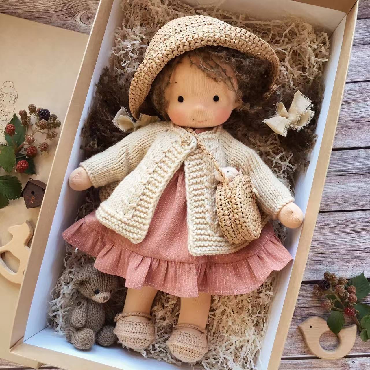 Cross-Border Direct Supply of Cotton Waldorf Dolls, Artist-Made, Purely Handmade Dress-Up Dolls, DIY Waldorf