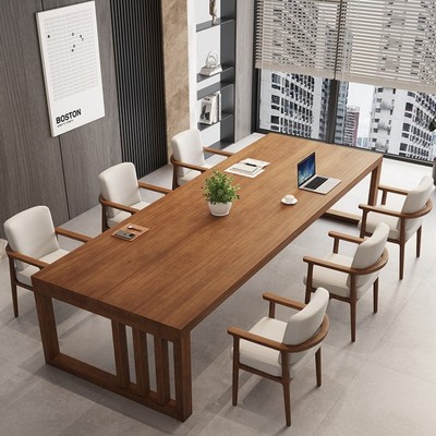 a living room solid wood desk workbench Large board Square table Conference table household Learning table to work in an office Table
