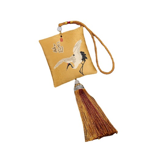 Purple Microcosm Auspicious Brocade Pouch Lucky Bag Cinnabar Copper Coin Anti-epidemic Sachet Home Bagua Car Pendant Taoist Auspicious Gift