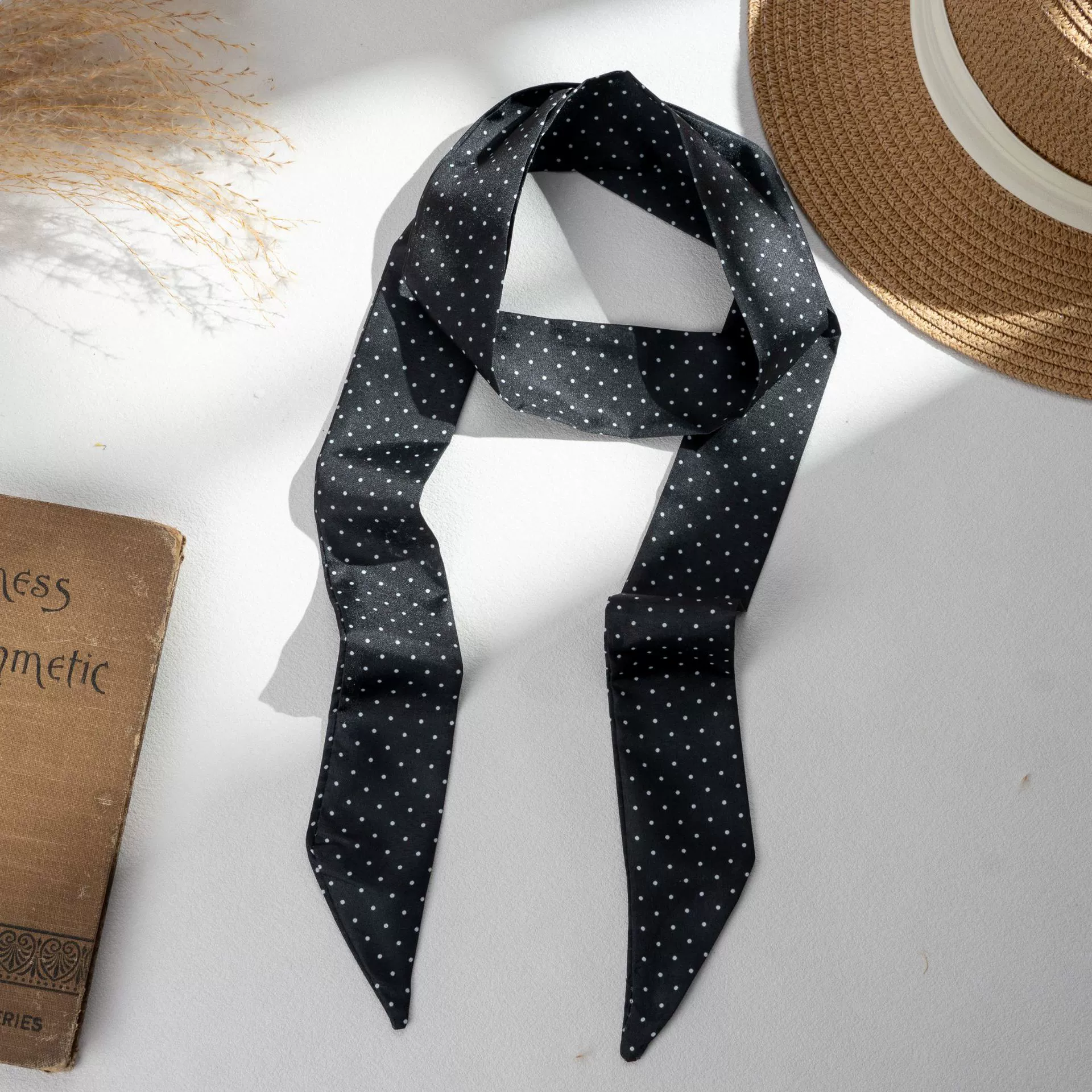 Silk Scarf Hairband (Suhang) long streamer 89×3.8 cm, lightweight gift box option