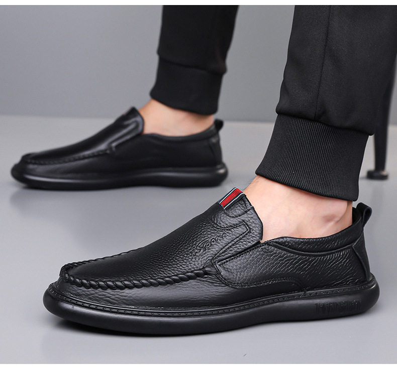 Giày lười nam da bò thật mũi tròn đế mềm gót thấp 1–3 cm — z8830 màu nâu, z8830 màu trắng, z8830 đen chi tiết 21
