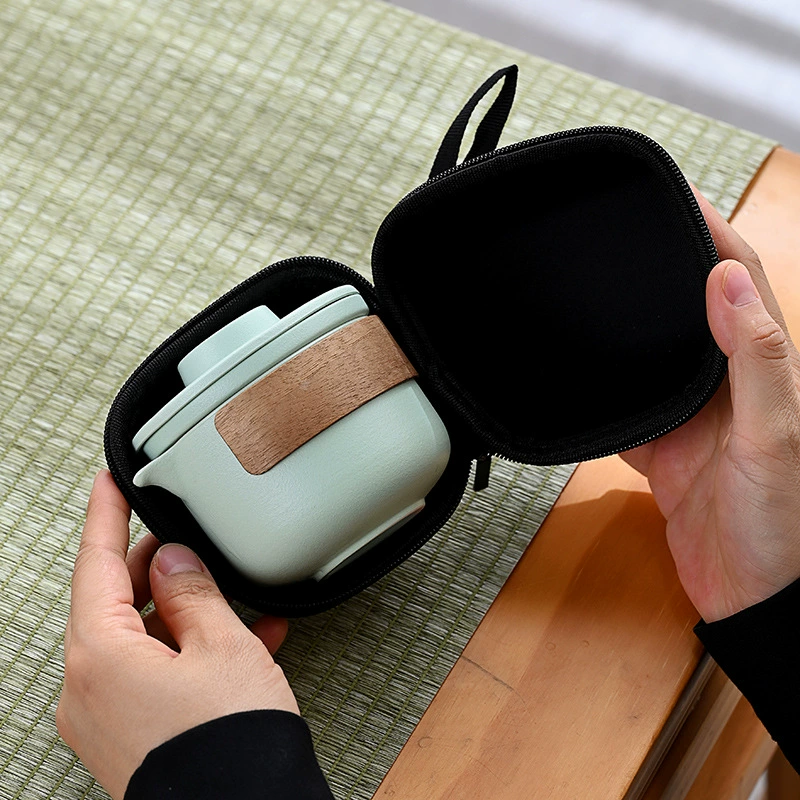 Портативный чайный набор для путешествий кунг-фу чайная чашка один горшок с двумя чашками Quick Cup компании бизнес-подарки на заказ Логотип