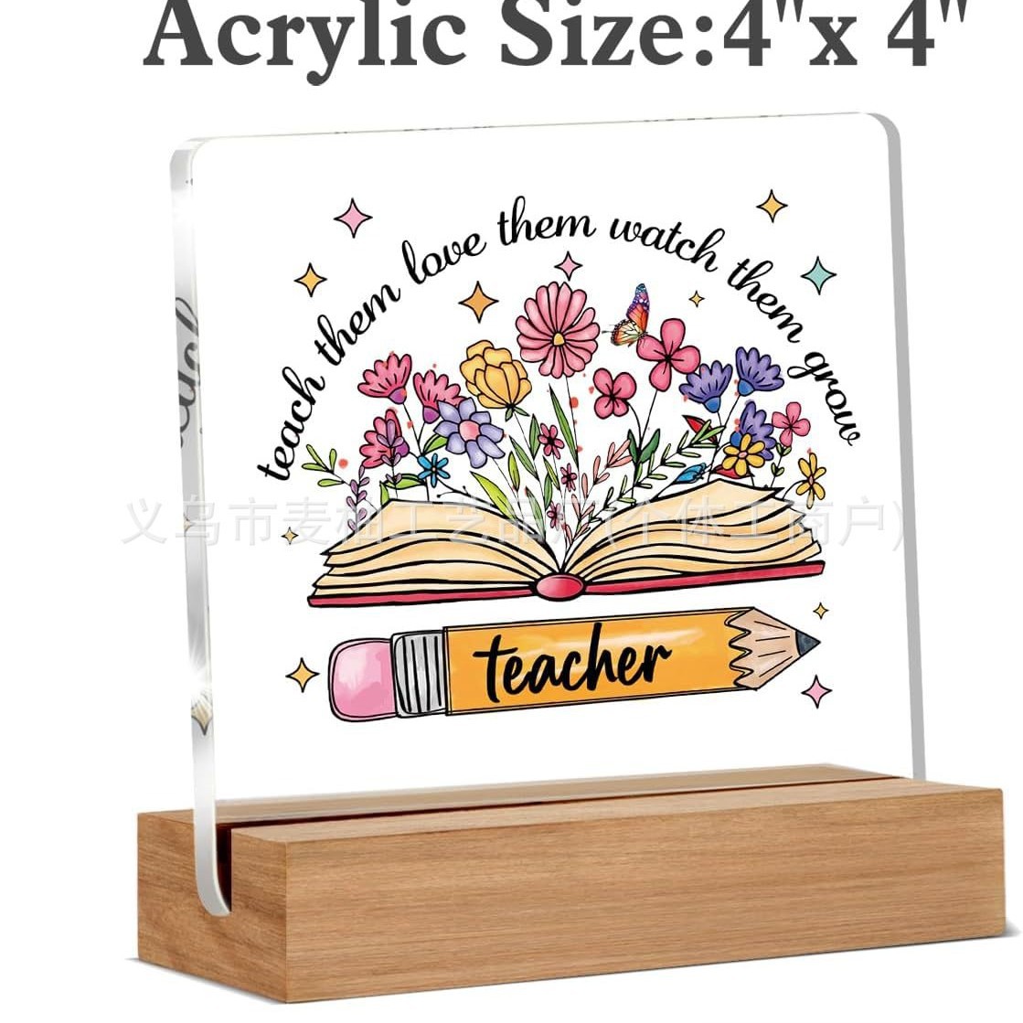 亚马逊新品透明正方形亚克力母亲节感谢家人朋友的桌面装饰品摆件