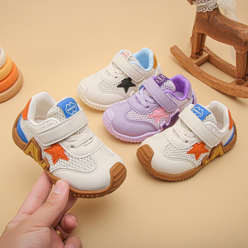 Breathable Mesh Girls Casual Sneakers With Soft Sole For Toddler & Little Kids - Lightweight Slip-Resistant Walking Shoes_voghion.com