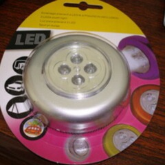 Creative Round Touch Light with Four LED Bulbs Car Parking Light Car Mini Night Light Sticker for Wardrobe Reading