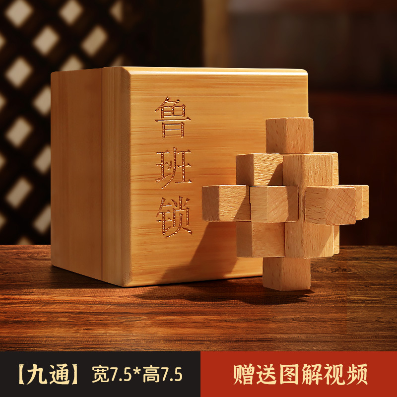 Luban Lock Kongming Lock Juego completo de bloques de construcción de espiga y espiga Juguetes educativos para niños de 8-12 años de edad, quema de cerebro intelectual 10