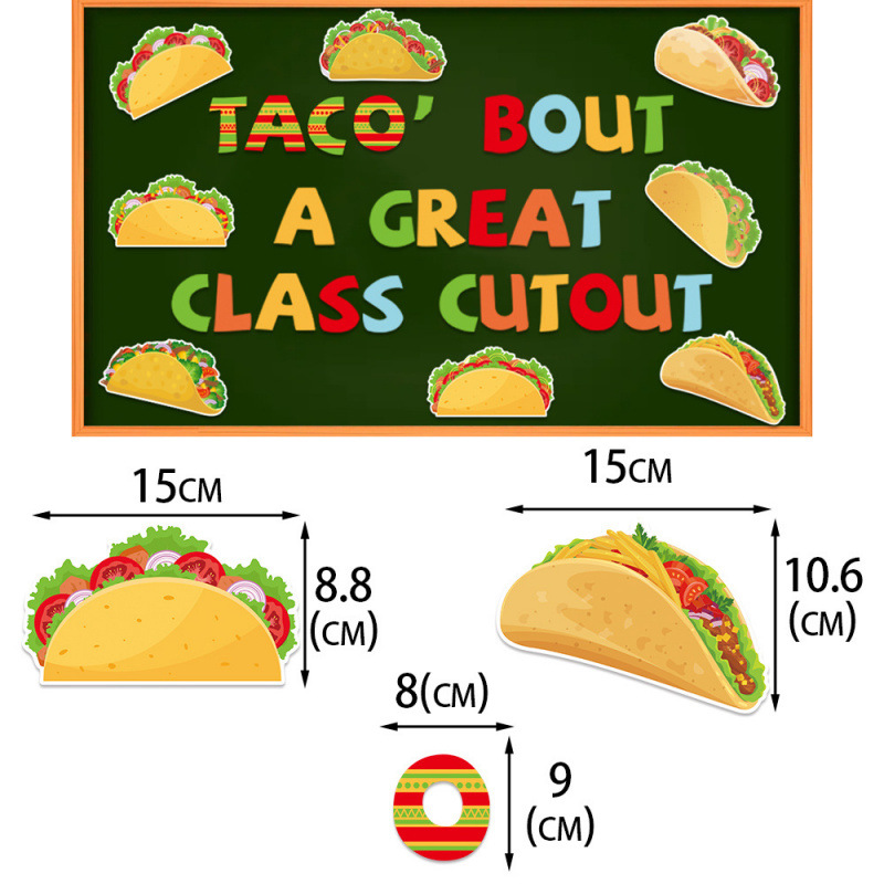 Transfronterizo 5 de mayo decoración festiva decoración de sala de aula pizarra periódico pegatinas festivales mexicanas parches de decoración de fiesta