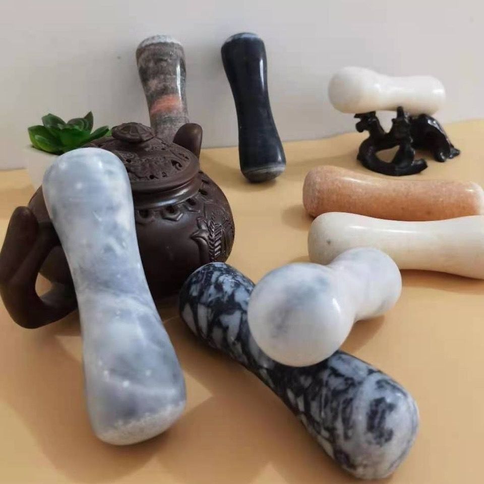天然大理石石头蒜臼子捣蒜器研磨器棒子手动捣蒜棒子威东威东威东