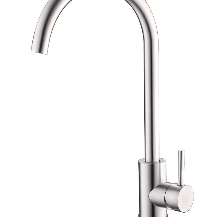 Cocina de acero inoxidable grifo caliente y fría pintura de acero inoxidable grande curvado cepillado de siete palabras fregadero de agua mezclada lavabo grifo image 6