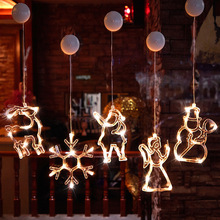 led聖誕節日燈串櫥窗吸盤吊燈創意聖誕節裝飾燈場景布置彩燈批發