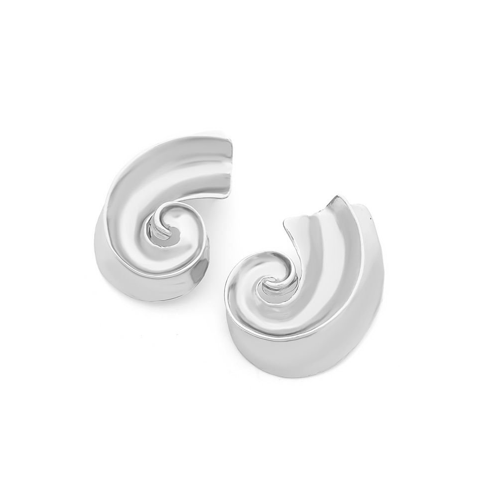 Lady Classic Style Spiral Zinc Alloy Plating Women's Ear Studs 1 Pair display picture 5