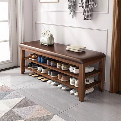 All solid wood shoe rack household Doorway Shoe changing stool Shoe cabinet one The door Shoes stool multi-storey register and obtain a residence permit Shoe rack