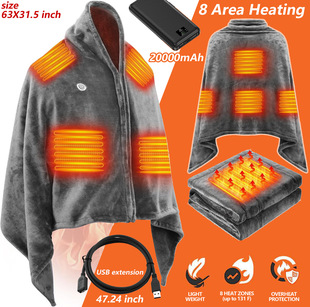 5V Office Nap Electric Blanket Power Bank USB Heating Blanket Outdoor Blanket Leg Warmer Foot Warmer Knee Pad Blanket