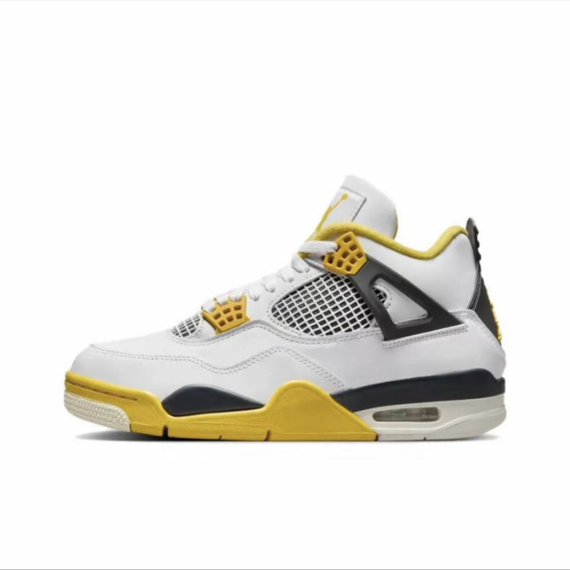Zapatos de baloncesto de cuero de vaca original puros Pitian AJ4 zapatos antiderrapante retro zapatos de cuero de cabeza zapatos de hombre y mujer