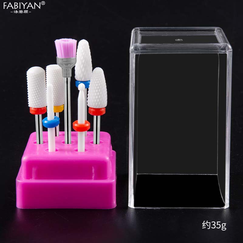 Molienda cabeza uñas tungsteno acero cerámica aleación 7 unidades traje delantero removedor de uñas esmalte de uñas exfoliante Herramientas de limpieza