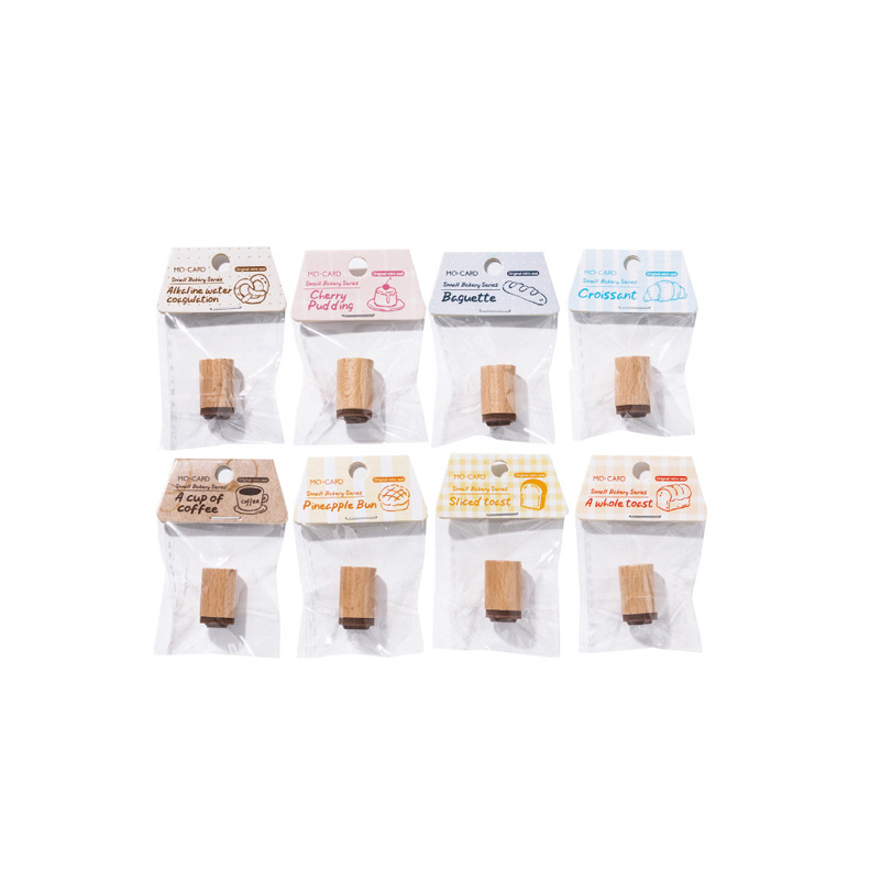 Sello de Madera de Haya Moyan Mo Mo, Diseño de Panadería, Patrón de Dibujos Animados, Decoración Versátil para Diario, Marcador