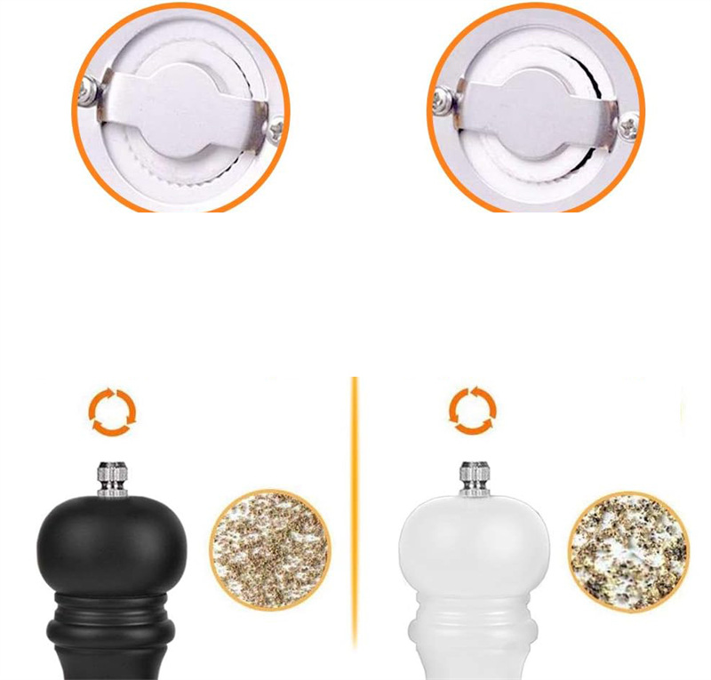 Blanco y Negro molino de pimienta manual de cerámica núcleo molinillo de pimienta molinillo de sal de mar multiusos botella de condimento