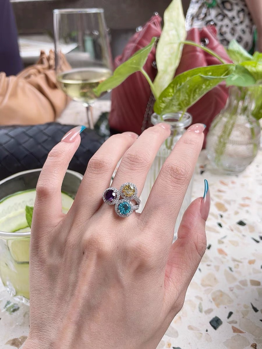 Lady Geometric Metal Artificial Gemstones Womenu0027S Open Ring 1 Piece
