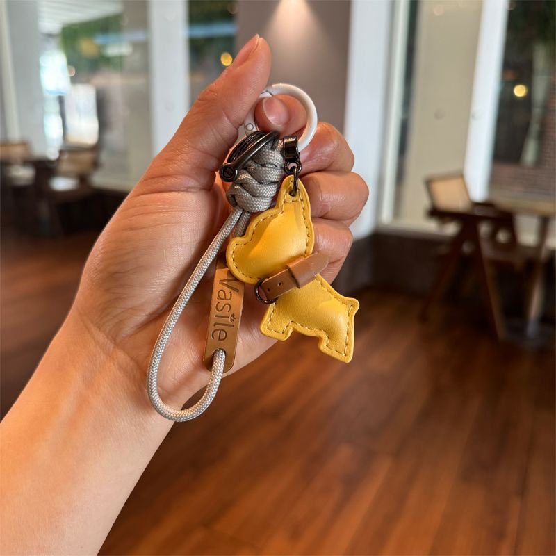 編まれたパラコードキーホルダーおしゃぶりストラップチェーンバッグペンダント高級レザーペンダント紛失防止ポータブルカーキーホルダー|undefined