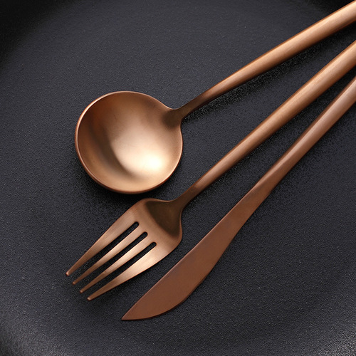 Cross-border 304 stainless steel steak knife and fork set hotel western tableware dessert spoon and fork Portuguese knife and fork spoon