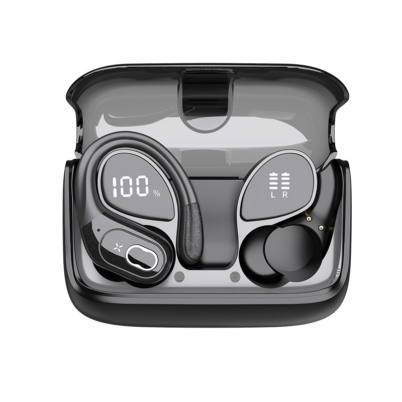 新型TWSプライベートモードステレオノイズ低減運動防水耳掛け長航続bluetooth 5.4デジタル表示無線イヤホン|undefined
