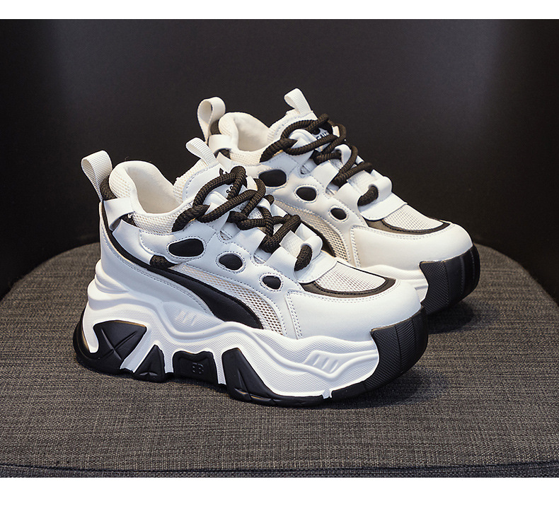 Giày sneaker nữ đế xuồng tăng chiều cao, dáng chunky đế dày thoáng khí, phối màu đa dạng — M2516-2 đen trong suốt lưới, M2516 kaki một lớp bên trong, M2516-1 trắng be lót nhung, M2516-1 màu đen lót nhung chi tiết 55