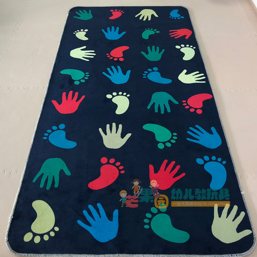 Equipo de entrenamiento sensorial, dispositivo de paso, almohadilla de huellas de manos y pies para niños y juguete de enseñanza de movimiento de salto con juegos caseros