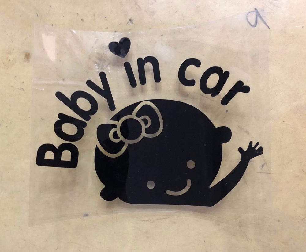Aufkleber „Baby im Auto“ für Kinderwagen (weiblich), 13 x 16 cm, reflektierend, Warnaufkleber für das Auto_voghion.com