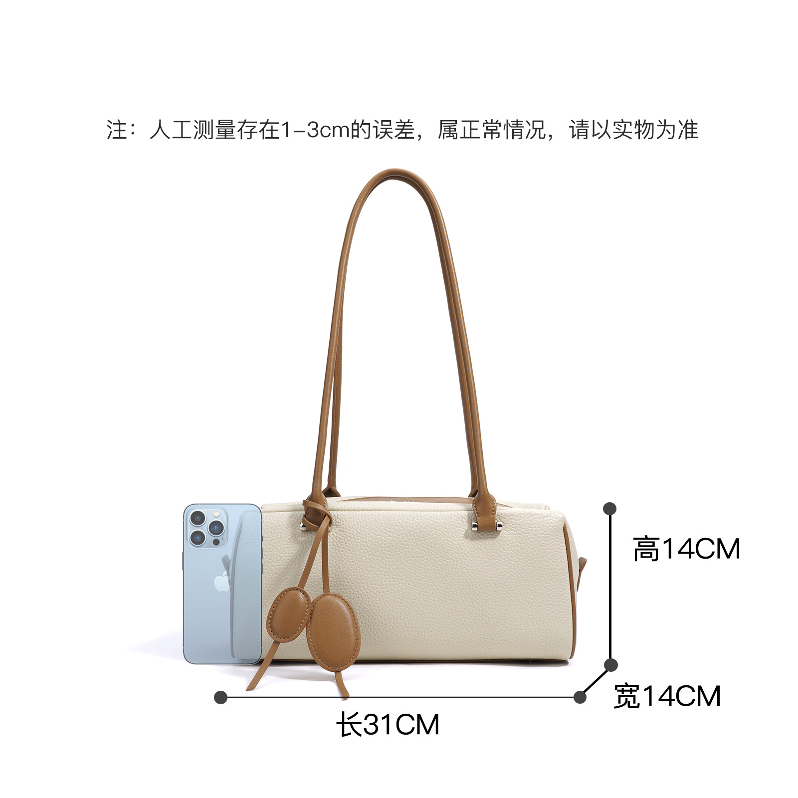 Women's Genuine Leather Small Handbag 2025 New Boston Bag Fashion Top Layer Togo Cowhide Crossbody Square Bag - Thumbnail 4