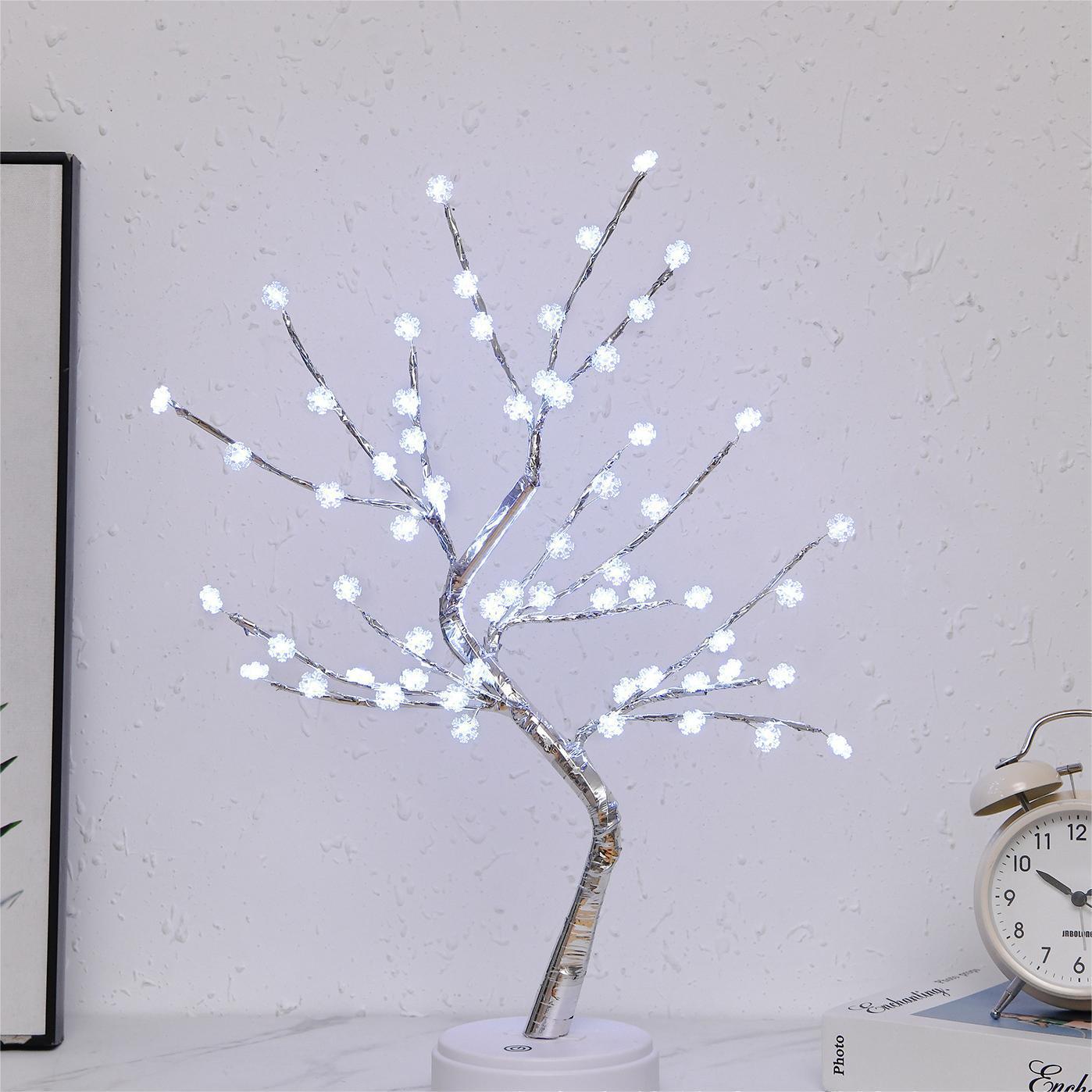 Navidad transfronteriza atmósfera de modelado LED estrella de decoración lámpara base caja de baterías USB estrella de perla lámpara de árbol