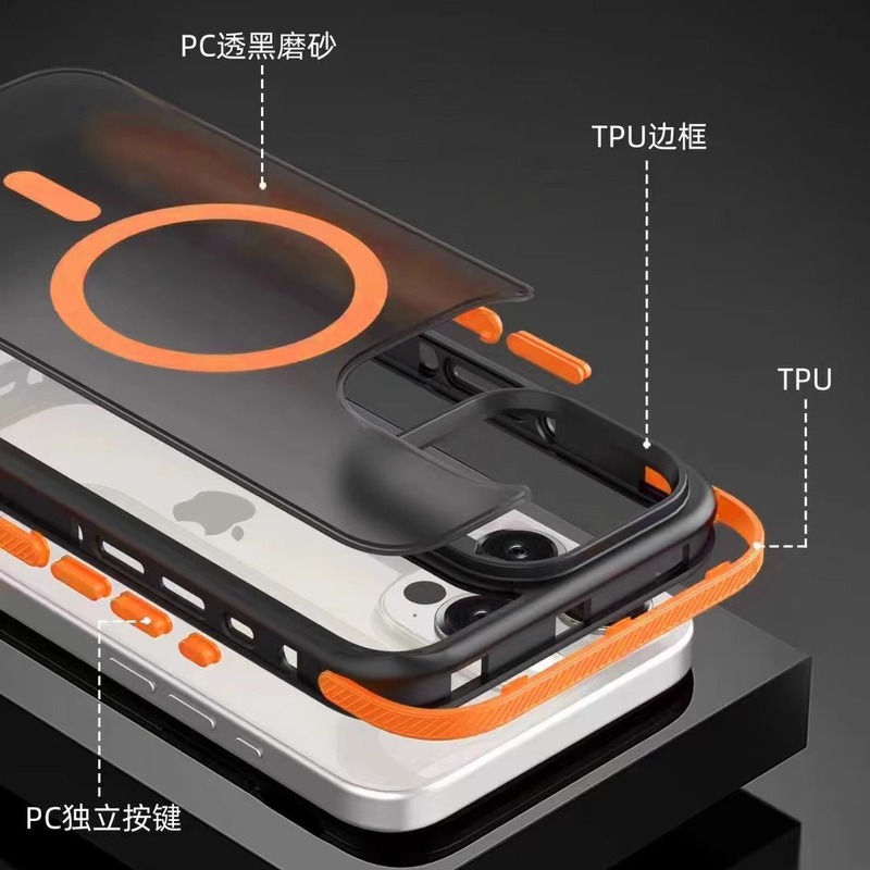 IPhone16Proのダブルカラーを適用して、甲の磁気吸引の携帯の箱のリンゴの15は色の感触のi14の保護カバーにぶつかります。|undefined