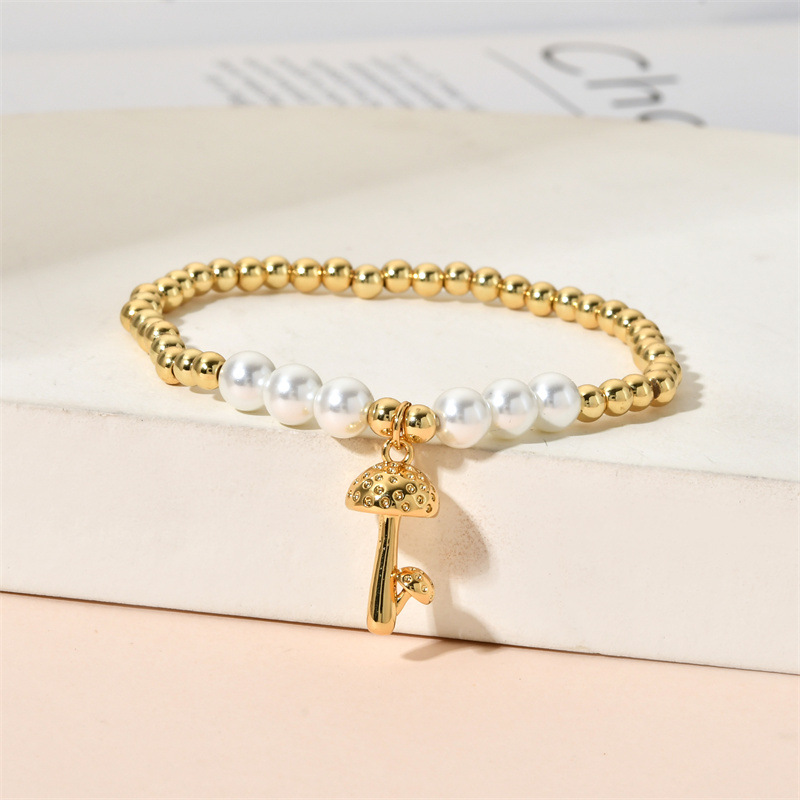 Fashion Moon Bear Copper Bracelets Beaded Inlay Zircon Copper Bracelets