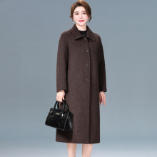 中老年高端双面羊绒大衣女中年妈妈中长款羊毛大衣加厚呢子外套女