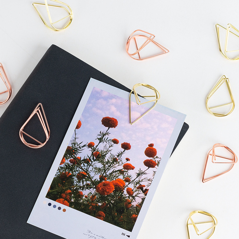 Statton creativo primavera acero gota de agua nota clip de escritorio vertical DIY foto clip simple decoración del hogar adornos