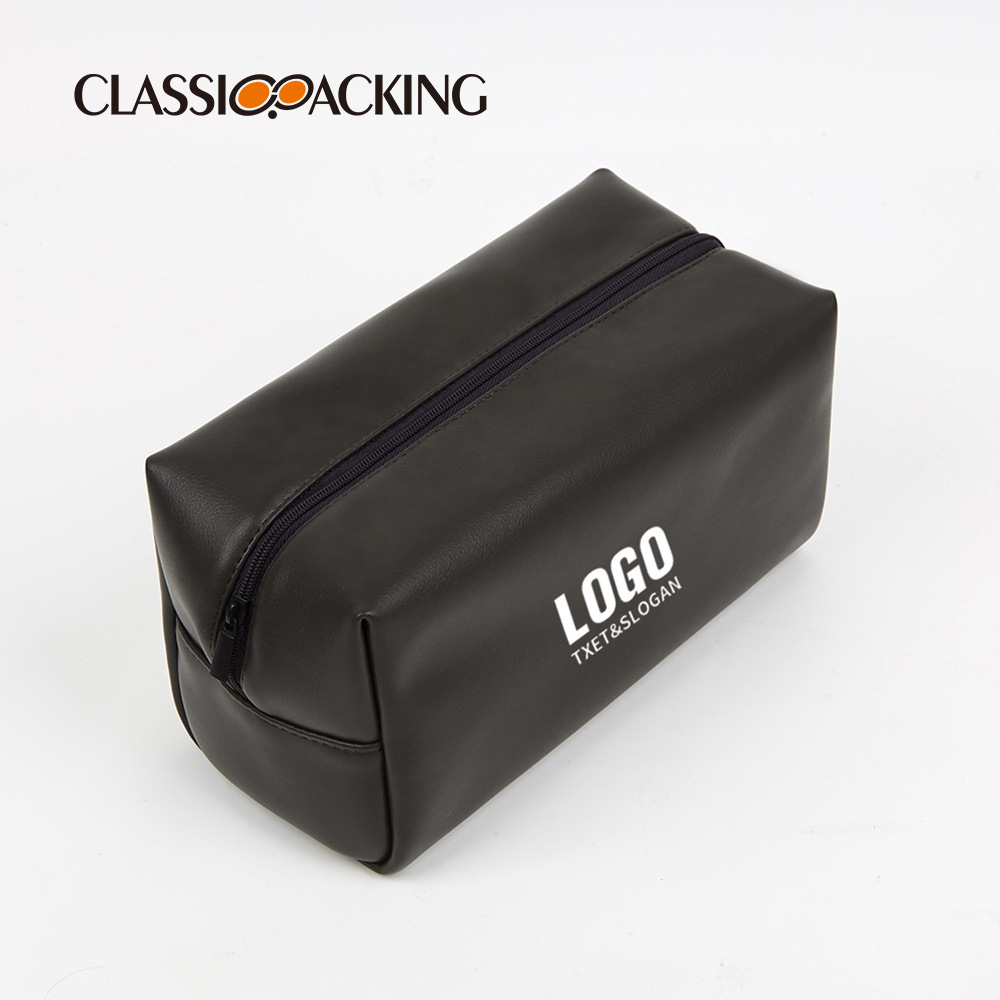 Fábrica al por mayor simple bolsa de cosméticos bolsa de lavado portátil pu material embrague viaje bolsa de almacenamiento se puede imprimir logo