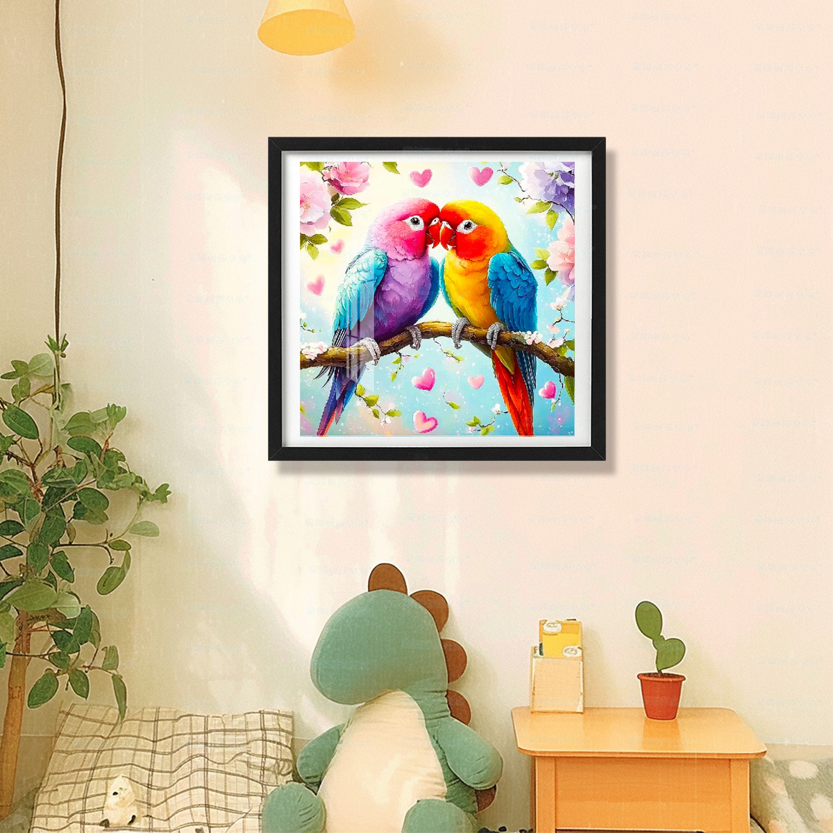 Mona Lisa Royal Cross Stitch Pareja Loro Nuevo estilo moderno, sencillo y hermoso, sala de estar, porche, bordado de hilo hecho a mano